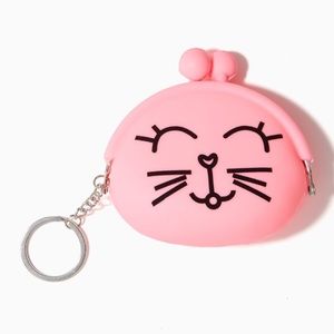 2 Belle Bumble Silicone kitty cat coi purse wallet